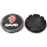 4 Stück Auto ABS Radnabenkappen für SAAB 03-10 BJ SCS 9-3 9-5 9-2x 9-5x 56mm 60mm 65mm 68mm Felgenkappen Nabenkappen Zubehör,I-56mm-black