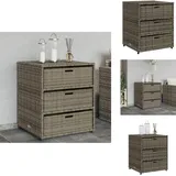 Vidaxl - Gartenschrank Grau 55x59x69 cm Poly Rattan - Outdoor-Schrank - Gartenschrank - Stauraum - Gartenorganisation - Polyrattan