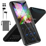 MP3 Player Bluetooth 5.3, 32GB HiFi Musik Lossless Sound, Metallgehäuse Built-in HD Speaker,Touch-Taste, Lautsprecher,Voice Recorder für Sport, Laufen, erweiterbar bis zu 128GB (32G Schwarz)