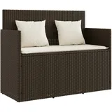 vidaXL Gartenbank mit Kissen Braun Poly Rattan