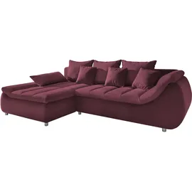 INOSIGN Ecksofa »Imola, bequem, aktuelle Steppung im Sitz, L-Form, Breite 270cm« wahlweise mit Bettfunktion, OTTOs Choice, pink