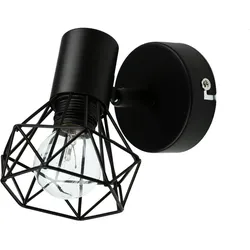 Licht-Erlebnisse Wand Spot Metall Retro verstellbar in Schwarz E14