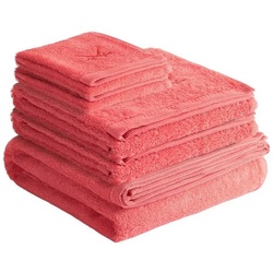 Sansibar Sylt Handtuch Set Sansibar Sylt Handtuch Set Frottier-Serie Classic Nr. 2 (Set, 5-tlg), (Set), 5-teilig, feiner Bordüre, hochwertige Sansibar-Säbel Stickerei orange