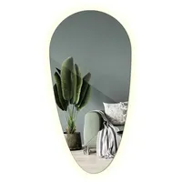 Tulup Led, Transparent, Glas, Organisch, 35x70x0.4 cm, Spiegel, Wandspiegel