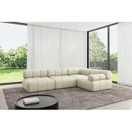 altdecor Ecksofa modulares Sofa Mende-L2 - 285x190x70 cm Beige Velours