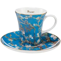GOEBEL Vincent Van Gogh Espressotasse mit Untertasse Artis Orbis - Mandelbaum aus Fine Bone China 0,1L, Höhe: 8cm, 67-021-20-1