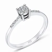 EinStein Diamant Diamantring Diamant Solitär Ring 0,30 Carat Effekt Antragsring 8 Karat Weißgold, Diamant, Solitär Ring, Antragsring, Verlobungsring, Gold silberfarben 54 (17,2 mm)