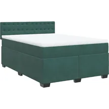 vidaXL Boxspringbett 140 x 200 cm Dunkelgrün