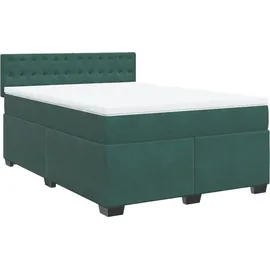vidaXL Boxspringbett 140 x 200 cm Dunkelgrün