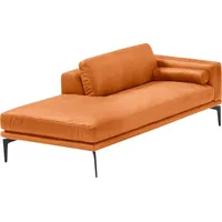 Ottomane EGOITALIANO "Masu, Design trifft super Sitzkomfort, mit toller Detailverarbeitung", orange, B:182cm H:95cm T:97cm, Leder »BULL« (echtes Rindsleder). Geschliffenes, pigmentiertes und behandeltes Rindsleder mit einer Dicke von 1, 3-1, 5 mm. Dieses Leder zeigt eine ziemlich weiche Hand mit einem halb undurchsichtigen Aussehen. Es handelt sich um ein geschütztes Leder. Eine leichte Deckschicht schützt sie vor Flecken, ohne ihre ursprünglichen Eigenschaften zu verändern. Die geschützten Leder kombinieren die Vorteile von Natürlichkeit und Weichheit mit einer guten Beständigkeit gegen Verschleiß und Ausbleichen. Das Vorhandensein der charakteristischen Zeichen, die das Leben des Tieres bestimmen, wie Narben, Körnungsunterschiede, Falten, Adern, Disharmonien in Farbtönen, beweisen ihre absolute Echtheit und großen Wert., Sofas, Ottomane, Rückenkissen und Armteilrolle für mehr Komfort, mit Metallfüßen