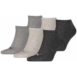 PUMA Unisex Socken, 6er Pack - Sneaker-Socken, Damen, Herren, einfarbig Grau 47-49