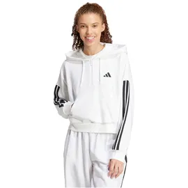 adidas Essentials 3-Streifen French Terry Quarter-Zip Hoodie White / Black XL