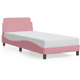 vidaXL Bettgestell mit Kopfteil Rosa 90x200 cm Samt
