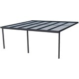 Gutta Terrassendach Premium 611 x 506 cm anthrazit/polycarbonat weiß gestreift