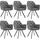 Tectake tectake® Drehbarer Samt-Armlehnstuhl, gepolstert, mit Steppmuster, 180° drehbar, schlanke Stahlbeine, 58 x 58 x 87 cm