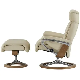 Stressless Relaxsessel Leder 91 x 112 x 84 cm creme mit Hocker