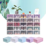 Brride Schuhboxen Stapelbar 20er Boxen-Set mit Sichtfenster Schuhkarton Deckel Schuhaufbewahrung Plastik Schuhbox Spielzeug-Box Box Aufbewahrungsbox 33×23×14 cm für Schuhe