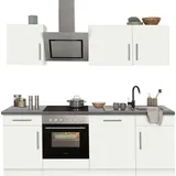 WIHO KÜCHEN Küchenzeile Cali mit E-Geräten - Komplett Set, Breite 220 cm mit Hanseatic E-Geräten, weiß