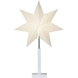 Star Trading Tischleuchte Karo Papier Weiß 70 cm