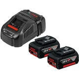 Bosch Akku-Starter-Set GBA 18 Volt / 2x 4,0 Ah + Schnellladegerät GAL 1880 CV