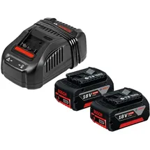 Bosch Akku-Starter-Set GBA 18 Volt / 2x 4,0 Ah + Schnellladegerät GAL 1880 CV