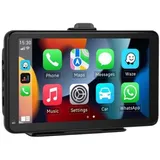 GABITECH 7 Zoll Autoradio Navi Carplay Android für Auto LKW Wohnmobil Autoradio (überträgt die Inhalte Ihres Smartphones & Navi auf den Monitor) schwarz