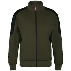 Galaxy Sweatcardigan mit Kragen 8830-233, Forest Green/Schwarz, Größe L - grün - L