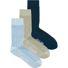 JACK & JONES JACDIAMOND STRUCTURE SOCKS 3 PACK 3 Paare Blau Einheitsgröße