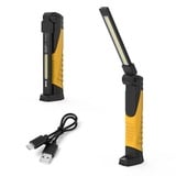 Mechanics work light, Inspection Lamps arbeitsleuchte um 180° drehbare Mechanikerleuchte mit Magnetfußhaken, LED-Arbeitsleuchte, 650 Lumen, wiederaufladbare Arbeitsleuchte, 2600 mAh, Inspektionslampen