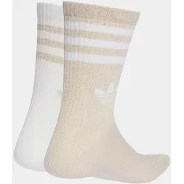 adidas 3-Streifen Glitzer Crew Socken 2er Pack Ice Gold/White 43-45
