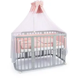 Waldin Babybett Kinderbett 7in1 mit Matratze,