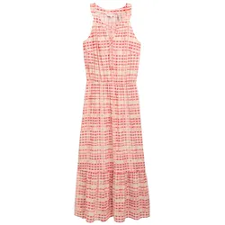 TOM TAILOR Damen Maxi-Kleid mit Muster, rot, Kariert, Gr. 36