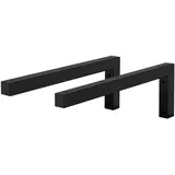 ML-Design 2er Set Wandkonsole Winkel L-Form für Waschtisch, 400x150 mm Schwarz Stahl, Design Waschtischhalterung, Wandhalterung für