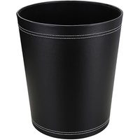 KINGFOM KINGFOMTM Klassisch Leder Papierkorb für Büro/Badezimmer/küche/Schlafzimmer (Schwarz)