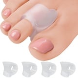 Zehenspreizer für überlappende Zehen 4er Pack Transparente Gel Zehentrenner Hammerzehen Korrektoren Groß Toe Spacer für Hallux Valgus Korrektur Schmerzlinderung