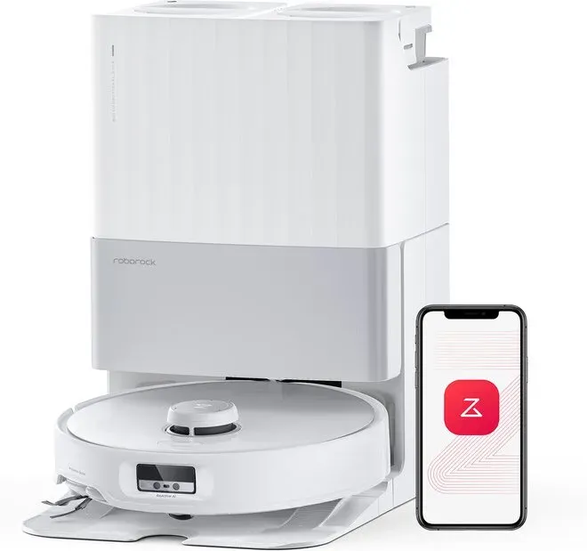 Roborock Qrevo Edge saugroboter mit Wischfunktion, Dual Anti-Tangle System, AdaptiLift Fahrwerk, 18.500 Pa, FlexiArm Design für Kantenreinigung, beheizbarer Wischmopp, 75 °C Heißwasser-Moppwäsche, 