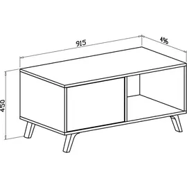 SKRAUT HOME Couchtisch mit Türen, Esszimmer, Modell wind, Strukturfarbe Puccini, Türfarbe anthrazitgrau, Maße 92x50x45cm hoch. – MESAWINDPUCCGRIS