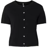 Pieces PCORINA SS O-NECK KNIT CARDIGAN Schwarz S