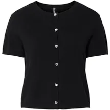 Pieces PCORINA SS O-NECK KNIT CARDIGAN Schwarz S