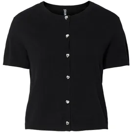 Pieces PCORINA SS O-NECK KNIT CARDIGAN Schwarz S