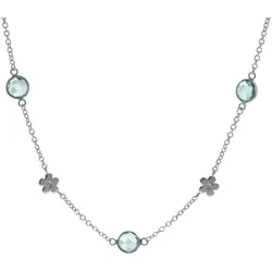 trendor 51347 Kette für Damen 925 Sterlingsilber Collier mit Blauen Quarzen