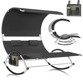 Kesser Doppel-Sonnenliege Doppelliege 240 x 120 x 80 cm Schwarz