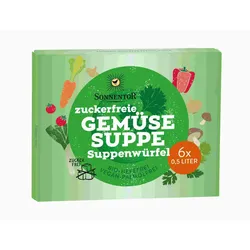 Zuckerfreie Gemüsesuppe Suppenwürfel bio 66 g