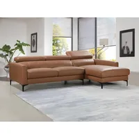 vente-unique Ecksofa - Ecke Rechts - Büffelleder - Camel - FLORENCE