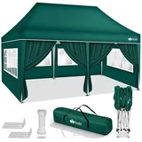 tillvex Faltpavillon 3 x 6 m inkl. 6 Seitenteile Grün
