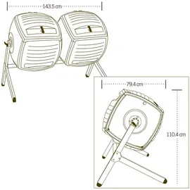 Lifetime Komposter Zwilling, Schwarz