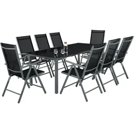 Tectake Aluminium Set 9-tlg. dunkelgrau
