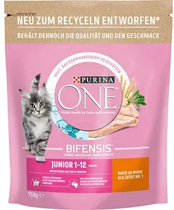 PURINA ONE® Katzen-Trockenfutter Junior reich an Huhn und Vollkorn-Getreide 750,0 g