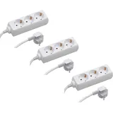 Meister Craft Meister Steckdosenleiste 3-fach - 3er Set - 3 m Kabel - weiß / Kunststoffleitung / IP20 Innenbereich / Steckerleiste / Mehrfachsteckdose /