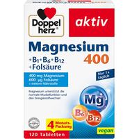 ✔️ 120 Tabletten Doppelherz Magnesium 400+B1+B6+B12+Folsäure Muskelfunktion ✔️